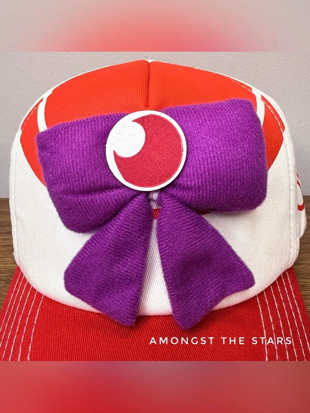 Sailor Moon Sailor Mars Rei Hino Purple Bow Red Snapback Hat Cap
